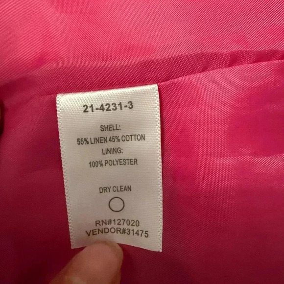 Chadwick’s Classics High collar lined  blazer jacket in pink Linen Blend Size 4 - Picture 8 of 8